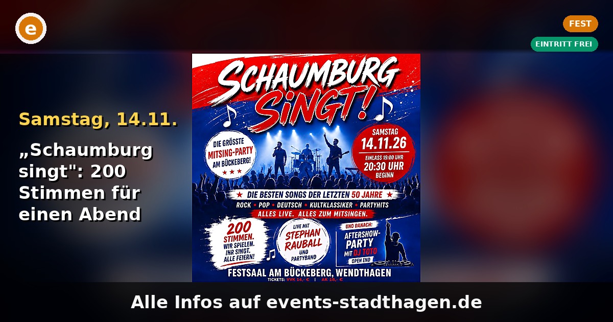 „Schaumburg singt": 200 Stimmen für einen Abend
